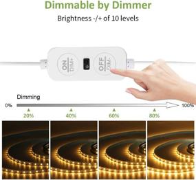 img 1 attached to 🌟 Ustellar 20ft LED Under Cabinet Lighting Kit: Hand Wave Activated, Dimmable Strip Lights for Kitchen Cabinet & Counter - ETL Listed, 360 LEDs 3000K Warm White