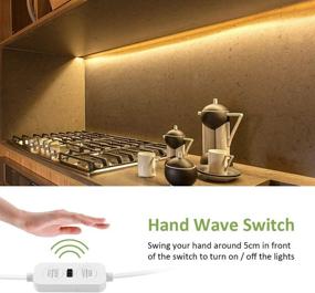 img 3 attached to 🌟 Ustellar 20ft LED Under Cabinet Lighting Kit: Hand Wave Activated, Dimmable Strip Lights for Kitchen Cabinet & Counter - ETL Listed, 360 LEDs 3000K Warm White