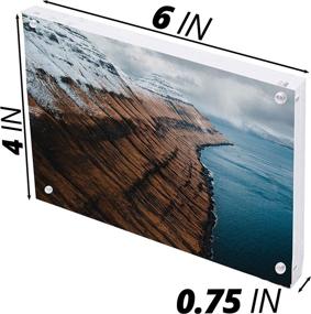 img 3 attached to 🖼️ Mammoth 4x6 Inches AAA Grade Acrylic Picture Frame: Bold, Heavy Frameless Block Display Set (5 PACK)