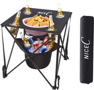 nicec folding table with built-in cooler: portable camping table for outdoor activities, beach, bbq, picnic, and more! логотип