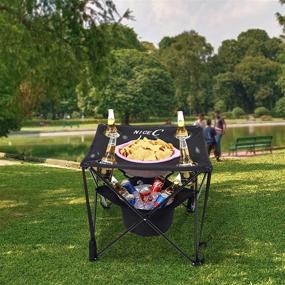 img 1 attached to NiceC Folding Table with Built-in Cooler: Portable Camping Table for Outdoor Activities, Beach, BBQ, Picnic, and More!