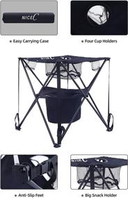 img 2 attached to NiceC Folding Table with Built-in Cooler: Portable Camping Table for Outdoor Activities, Beach, BBQ, Picnic, and More!