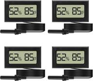 🌡️ 4pack mini digital hygrometer thermometer: accurate temperature and humidity monitoring for various settings - incubators, reptiles, plants, terrariums, cigars, guitars, greenhouses, babyrooms (℉) логотип