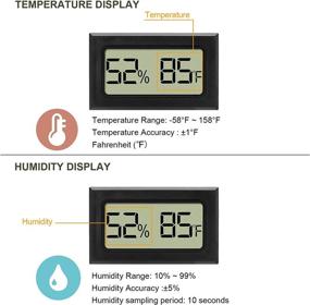 img 1 attached to 🌡️ 4Pack Mini Digital Hygrometer Thermometer: Accurate Temperature and Humidity monitoring for Various Settings - Incubators, Reptiles, Plants, Terrariums, Cigars, Guitars, Greenhouses, Babyrooms (℉)