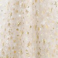 🎄 deconovo diy tree skirt: stunning organza glitter fabric for wedding & birthday decor, 59w x 118l inch | snowflake gold foil design logo