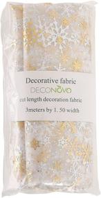 img 1 attached to 🎄 Deconovo DIY Tree Skirt: Stunning Organza Glitter Fabric for Wedding & Birthday Decor, 59W x 118L Inch | Snowflake Gold Foil Design