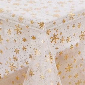 img 2 attached to 🎄 Deconovo DIY Tree Skirt: Stunning Organza Glitter Fabric for Wedding & Birthday Decor, 59W x 118L Inch | Snowflake Gold Foil Design