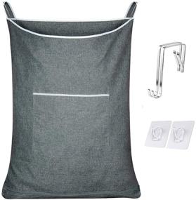 img 4 attached to 🧺 Вешалка для белья-мешок – очень большая вешалка для белья, чтобы экономить место – средний серый плащик.