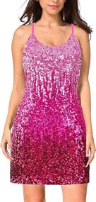 img 4 attached to MANER Glitter Adjustable Spaghetti Burgundy Women's Clothing and Dresses