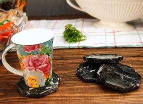 img 1 attached to 🍵 Stylish Handmade Marble Coasters for Warming Beverages