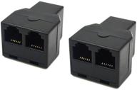 📞 sincoda 2-pack rj12 6p6c 3-female telephone splitter adapter for landline, fax - rj12 6p6c female to dual 6p6c female connectors logo
