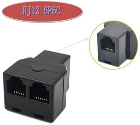 img 3 attached to 📞 SINCODA 2-Pack RJ12 6P6C 3-Female Telephone Splitter Adapter for Landline, FAX - RJ12 6P6C Female to Dual 6P6C Female Connectors