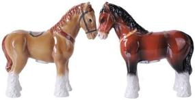 img 1 attached to 🐴 4.75 inches Clydesdale Horses Magnetic Salt and Pepper Shaker Set by Pacific Giftware - Ideal for Kitchen Decoration