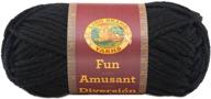 lion brand yarn 99-153 fun yarn in stylish black: premium quality and vibrant colors logo