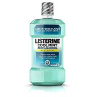 🌬️ listerine zero alcohol mouthwash - intense alcohol-free oral care for fresh breath, cool mint flavor, 500 ml (pack of 6) logo