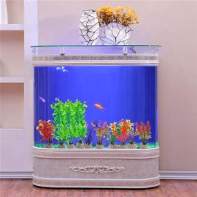 img 3 attached to 🐠 Vibrant Comsun 4 Pack Artificial Aquarium Plants: Large 10.6 inch Height, Decorative Fish Tank Décor - Green Plastic Home Décor