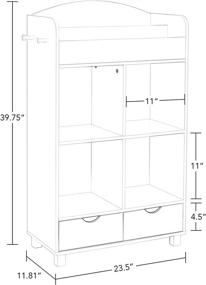 img 1 attached to 📚 RiverRidge Book Nook Collection Kids Cubby Bookrack and 2pc Storage Cabinet, White with Gray Bins