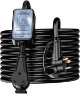 🔌 powsaf 30-amp rv extension cord, 25-ft waterproof rv surge protector (4100 joules) with circuit analyzer led indicator light, designed with easy-to-use handles, rv accessory logo