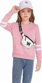 img 2 attached to 🏻 Arshiner Girls' Sweatshirts Tracksuit: Trendy Athletic Kids' Casual Sports Tops