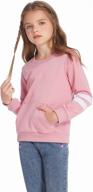 🏻 arshiner girls' sweatshirts tracksuit: trendy athletic kids' casual sports tops logo