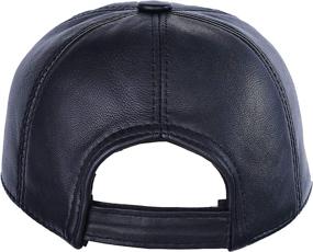 img 2 attached to 🧢 Mumcu's Genuine Sheepskin Leather Black Baseball Cap - Timeless and Adjustable Snapback Hat with Diamond Design for Referees