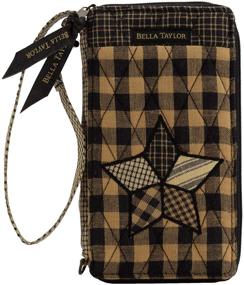 img 4 attached to 👜 Modern Quilted Cotton Country Patchwork Cell Phone Wallet - Bella Taylor Wristlet