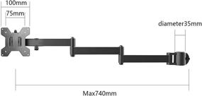 img 2 attached to 🖥️ Suptek Adjustable Long 3 Tier Arm Monitor Mount (MD6ARM3) - Universal Single