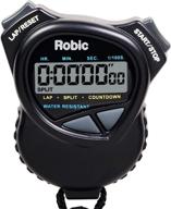 robic 1000w dual stopwatch & countdown timer - black - water resistant - large lcd display for easy handling логотип