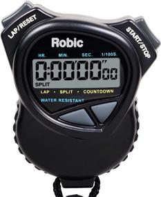 img 1 attached to Robic 1000W Dual Stopwatch & Countdown Timer - Black - Water Resistant - Large LCD Display for Easy Handling