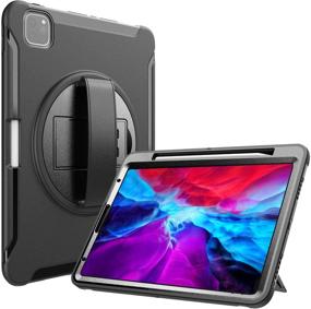 img 4 attached to 📱 ProCase iPad Pro 12.9 Rugged Case 2020/2018 - Black | Shockproof Protective Cover with Apple Pencil 2 Charging Support