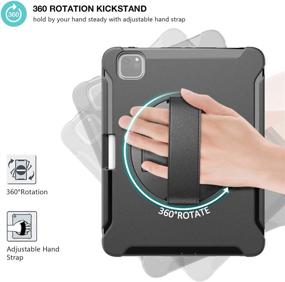 img 2 attached to 📱 ProCase iPad Pro 12.9 Rugged Case 2020/2018 - Black | Shockproof Protective Cover with Apple Pencil 2 Charging Support
