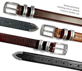 img 2 attached to 👔 Italian Calfskin Leather Designer Men's Belt Accessories for Authentic Style