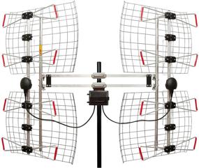 img 3 attached to 📡 Антенна Antennas Direct DB8e: Высокопроизводительная 8-элементная бантиковая телевизионная антенна - радиус действия 70 миль, многонаправленная, для использования в помещении/на открытом воздухе, комплект крепежа для любой погоды, регулируемый зажим для мачты - серебристый