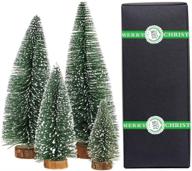 🎄 tabletop decorative small christmas tree - mini pine tree with wooden base (plant green) логотип