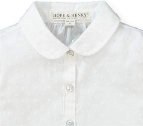 img 2 attached to 🌸 Adorable Girls' Button Down Peter Pan Collar Top by Hope & Henry: A Perfect blend of Elegance and Comfort!