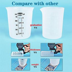 img 2 attached to Набор силиконовых чашек для смешивания и мешалок - Wealike 250мл и 100мл - Расходные материалы для смолы для эпоксидных форм, литья, налива - Многоразовый набор инструментов, 13 шт.