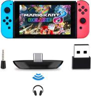 🎮 nintendo switch/lite compatible bluetooth adapter, bt 5.0 wireless audio transmitter with low latency usb c to a converter for bluetooth headphones, speakers, earbuds, pc, laptop - black logo