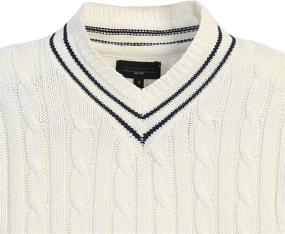 img 2 attached to Gioberti Kids and Boys Cable Knit V-Neck Sweater: 100% Cotton