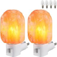 🧂 torchstar himalayan salt night lights plug into wall 2-pack with 4 replacement bulbs - etl certified - natural crystal himalayan salt lamp - small hand carved night light - valentine's day gift lamp + bonus bulbs логотип