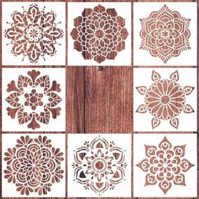 img 4 attached to 🎨 Mandala Dot Painting Templates: Enhance DIY Rock Art with 8 Pack Stencils (6x6 inch)