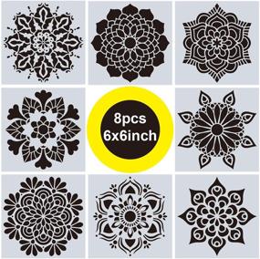 img 3 attached to 🎨 Mandala Dot Painting Templates: Enhance DIY Rock Art with 8 Pack Stencils (6x6 inch)