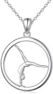 🤸 sterling gymnastics necklace: empowering jewelry for women, gymnasts, and boys logo