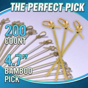 img 3 attached to 🍢 200PCS Bamboo Cocktail Picks: Premium Handmade 4.7 Inch Sticks for Appetizers, Events, and Parties