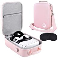 🎒 oculus quest 2 case simply + carrying case for oculus quest 2/elite version vr gaming headset/touch controllers accessories, hard travel case for quest 2 accessory case, pink handbag & messenger bag logo