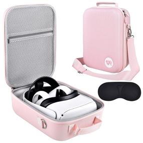 img 4 attached to 🎒 Oculus Quest 2 Case SIMPLY + Carrying Case for Oculus Quest 2/Elite Version VR Gaming Headset/Touch Controllers Accessories, Hard Travel Case for Quest 2 Accessory Case, Pink Handbag & Messenger Bag