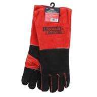 🧤 premium lincoln electric kh643 leather welding gloves: ultimate protection for welders, one size, red logo