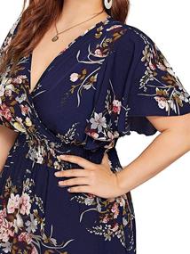 img 1 attached to Stylish and Flattering: Milumia Women's Plus Size Summer Floral Boho Maxi Dress with High Waist and V-Neck