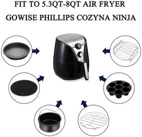 img 3 attached to 🍟 12PCS Air Fryer Accessories for Gowise Gourmia Ultrean Ninja COSORI Power XL: Fit 5.3QT-8QT Air Fryers