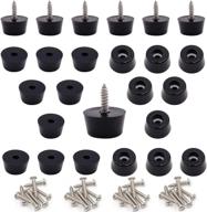 🦶 50pcs black rubber feet for tables, sofas, cutting boards, etc. 0.43"h x 0.75"d with stainless steel gaskets/screws. soft, non-slip. jd-d19-50p логотип