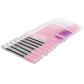 img 1 attached to 20 Pink Lash Disposable Mascara Brushes with Diamond Eyelash Spoolies in Sanitary Tube – Lash Supplies for Makeup Brush and Mascara Wand